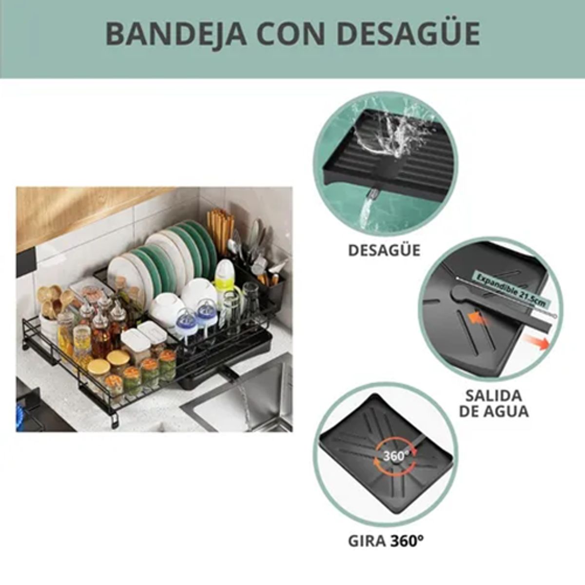 GENERICO - Escurridor loza inoxidable expandible