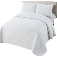 GENERICO - Cubrecama quilt verano king blanco