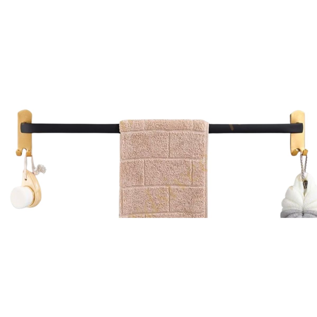 OEM - Toallero Negro y Dorado 60cm