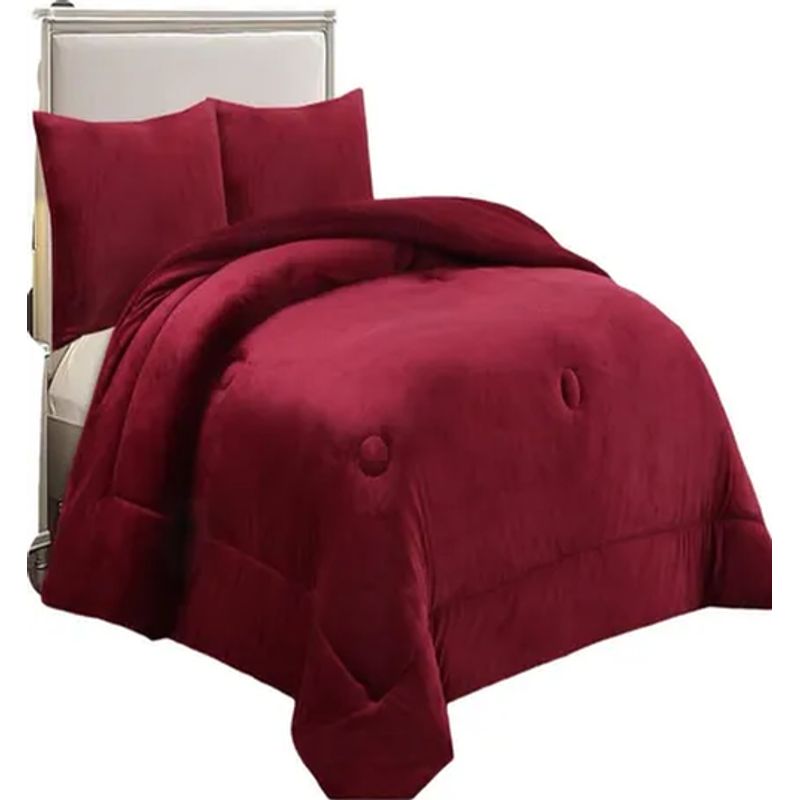 GENERICO - Cobertor invierno king super king burdeo