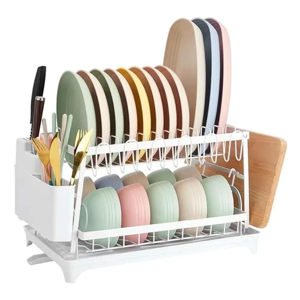 GENERICO - Rejilla escurrir platos doble capa color blanco