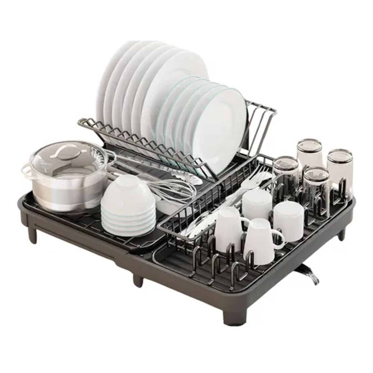 GENERICO - Escurridor platos plegable cocina color negro