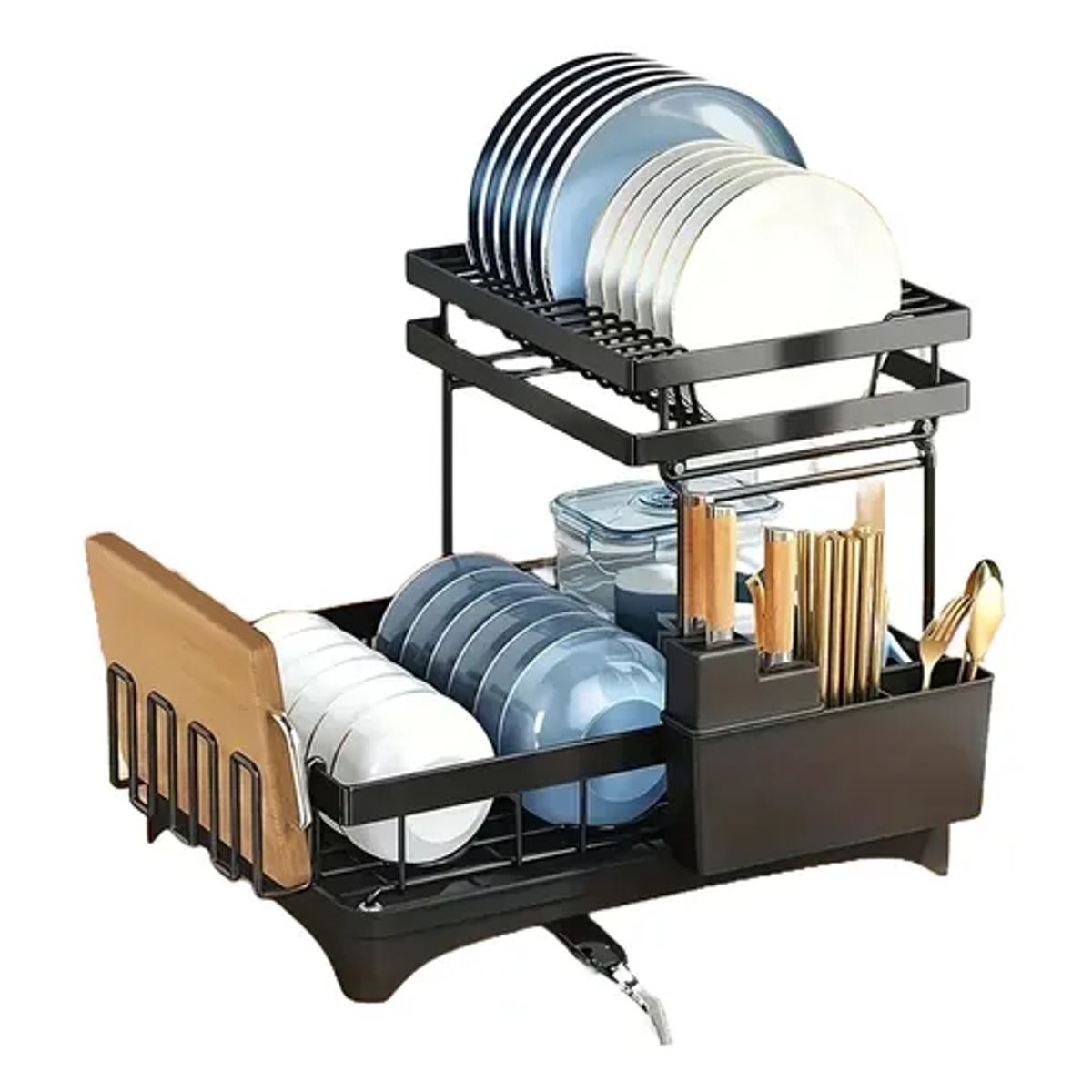 GENERICO - Escurridor platos 2 niveles rack inoxidable