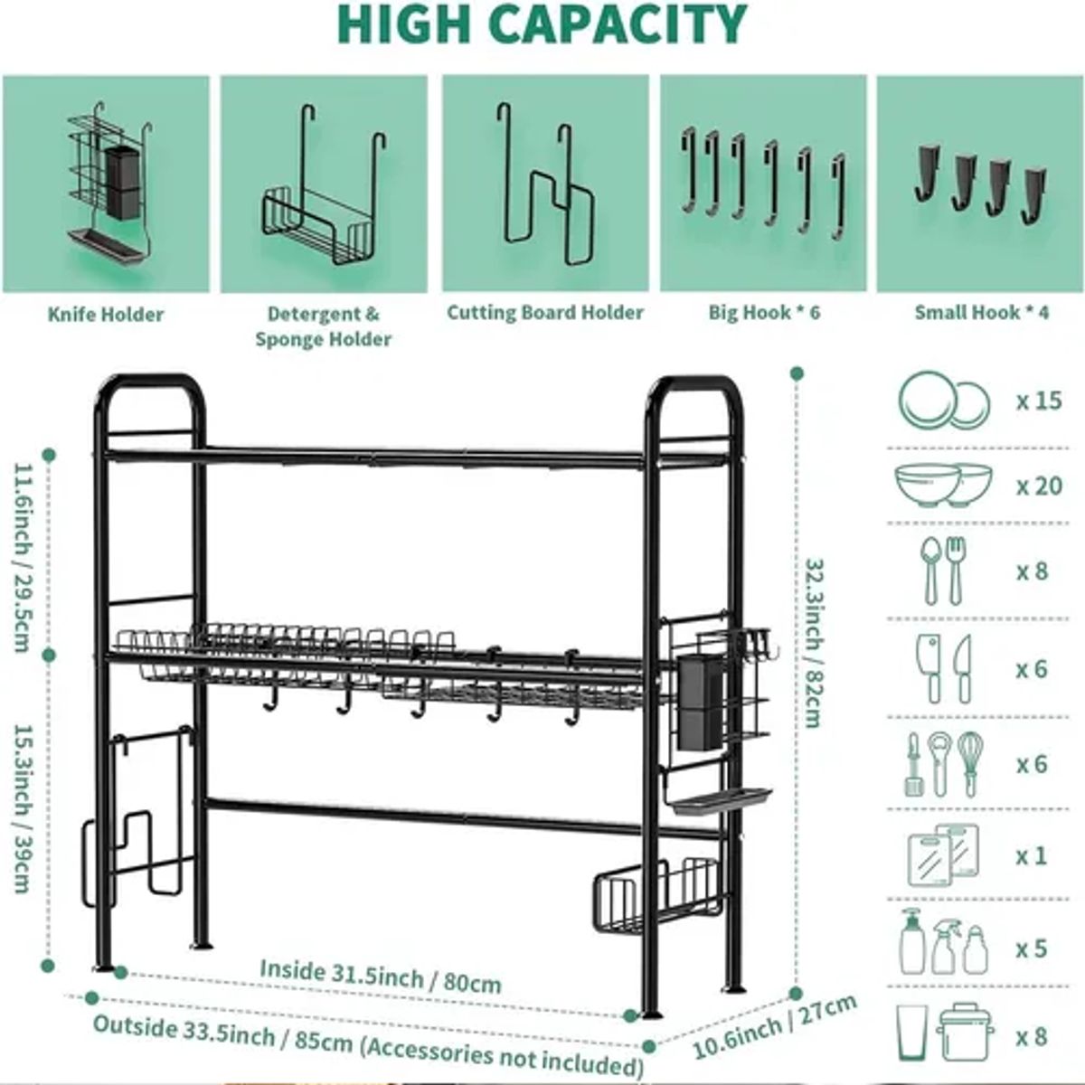 GENERICO - Secaplatos loza 2 niveles desmontable