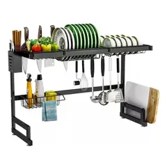 GENERICO - Rack escurridor cocina platos 85cm xl negro
