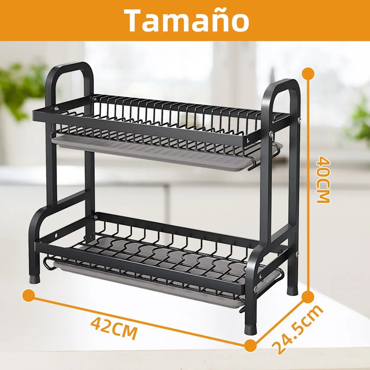 GENERICO - Secaplatos organizador cocina metal