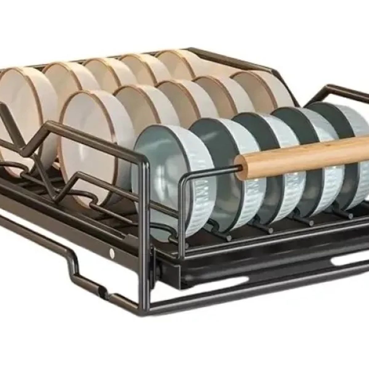 GENERICO - Escurridor platos extraíble estante tazones color negro