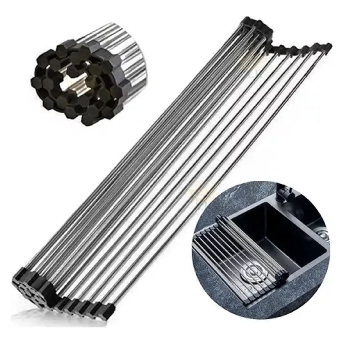 GENERICO - Rejilla escurridor plegable cocina inoxidable