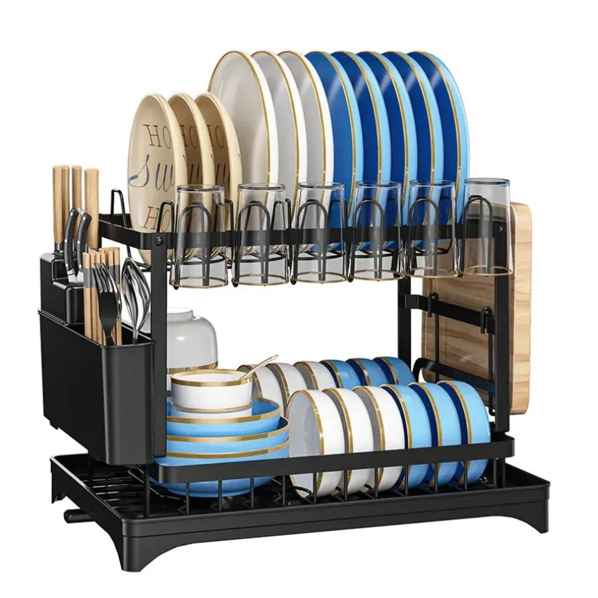 GENERICO - Escurridor platos y vasos 2 niveles lujo