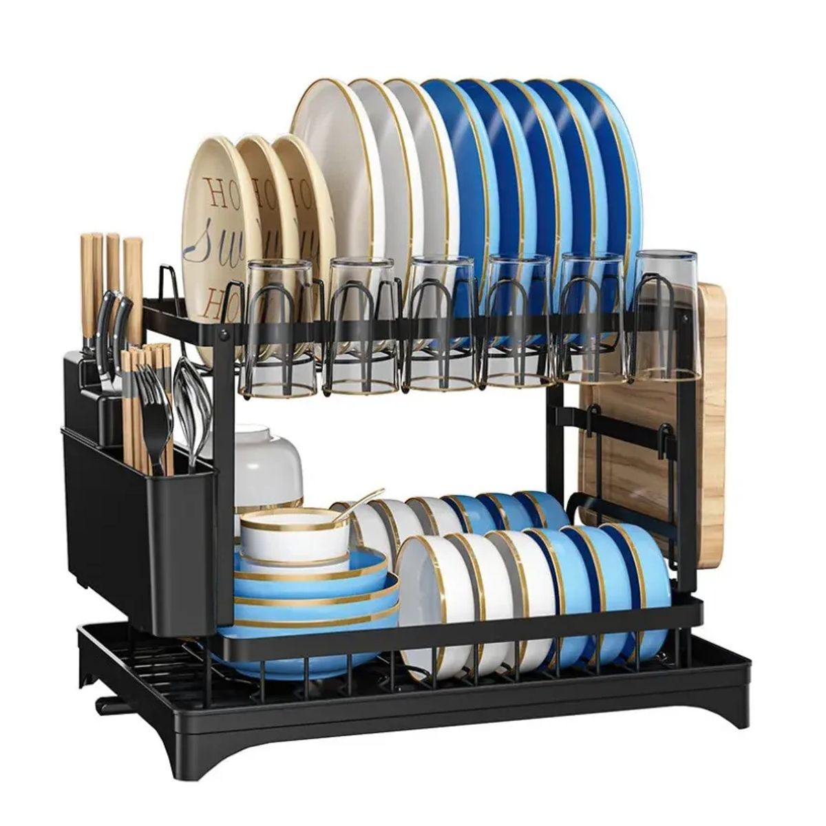 GENERICO - Escurridor platos y vasos 2 niveles lujo