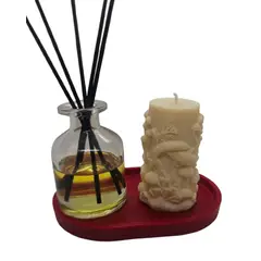 SCENTS CHILE - Set Mikado 120 ml aceite aromático Frutos Rojos y Vela Delfines