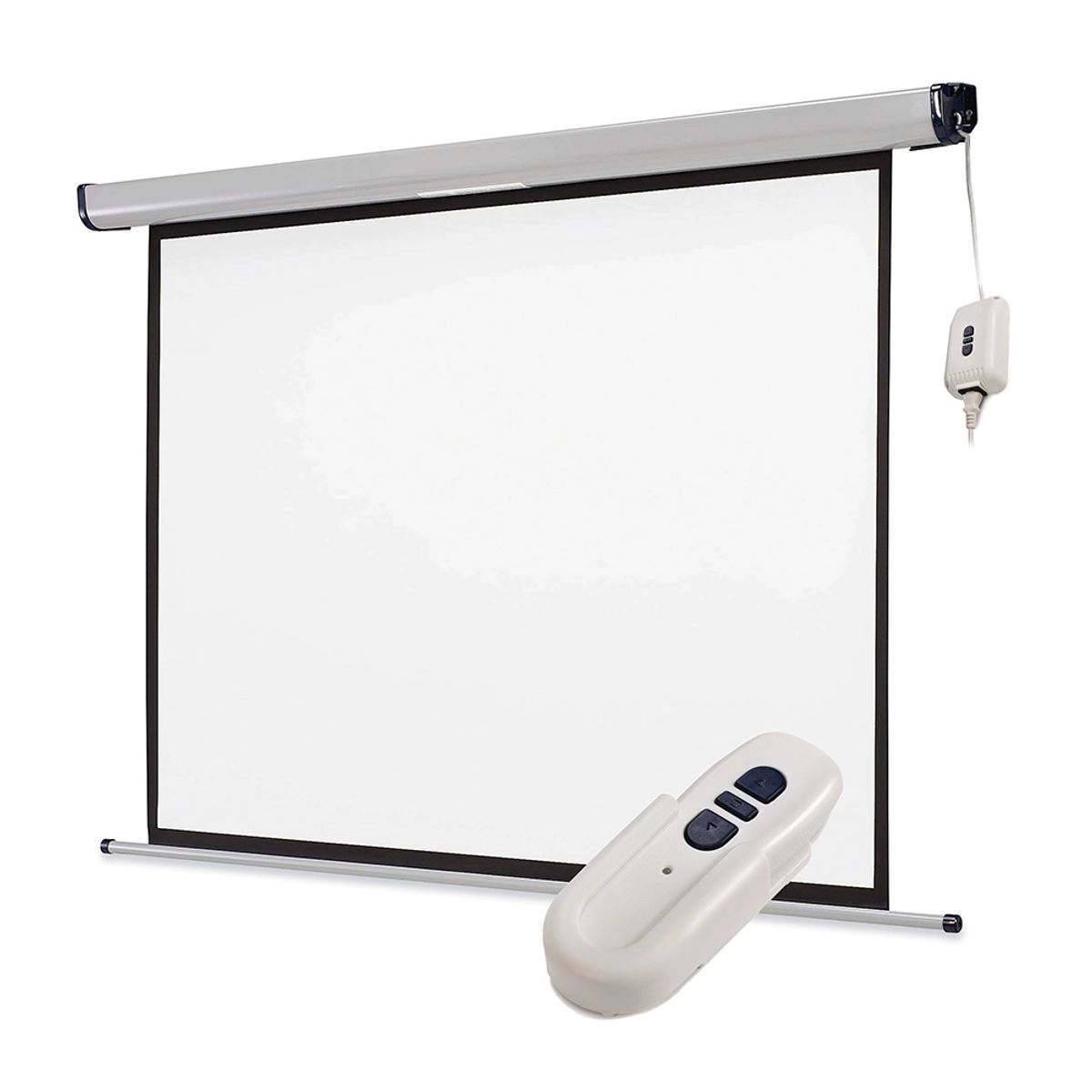 Telón Eléctrico para Proyección 1,08 x 1,44 m (70") con Control Remoto, marca QUARTET - Foto Principal