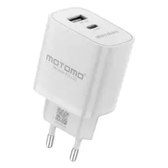 MOTOMO - Cargador de Pared 20W con Doble Puerto USB-A y USB-C MO-PDL20