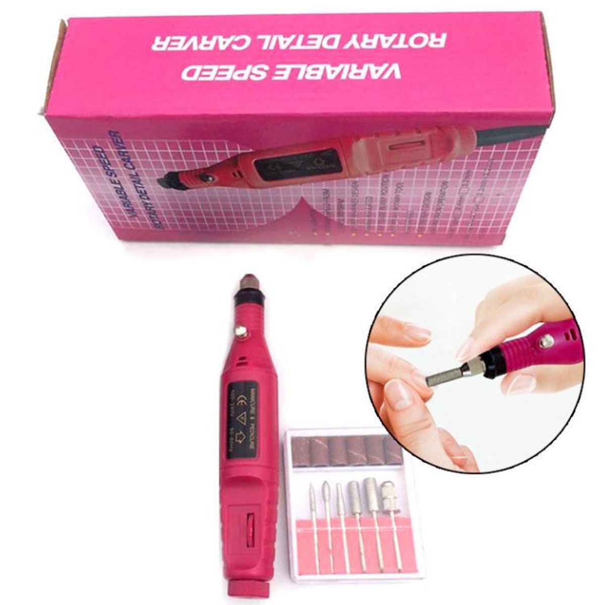 GENERICO - Kit Torno Profesional Manicure Pedicure Personal