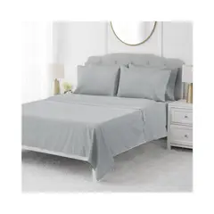 GENERICO - Juego de Sábanas Hotel Style King Size 1000 hilos Algodón Egipcio - Gris