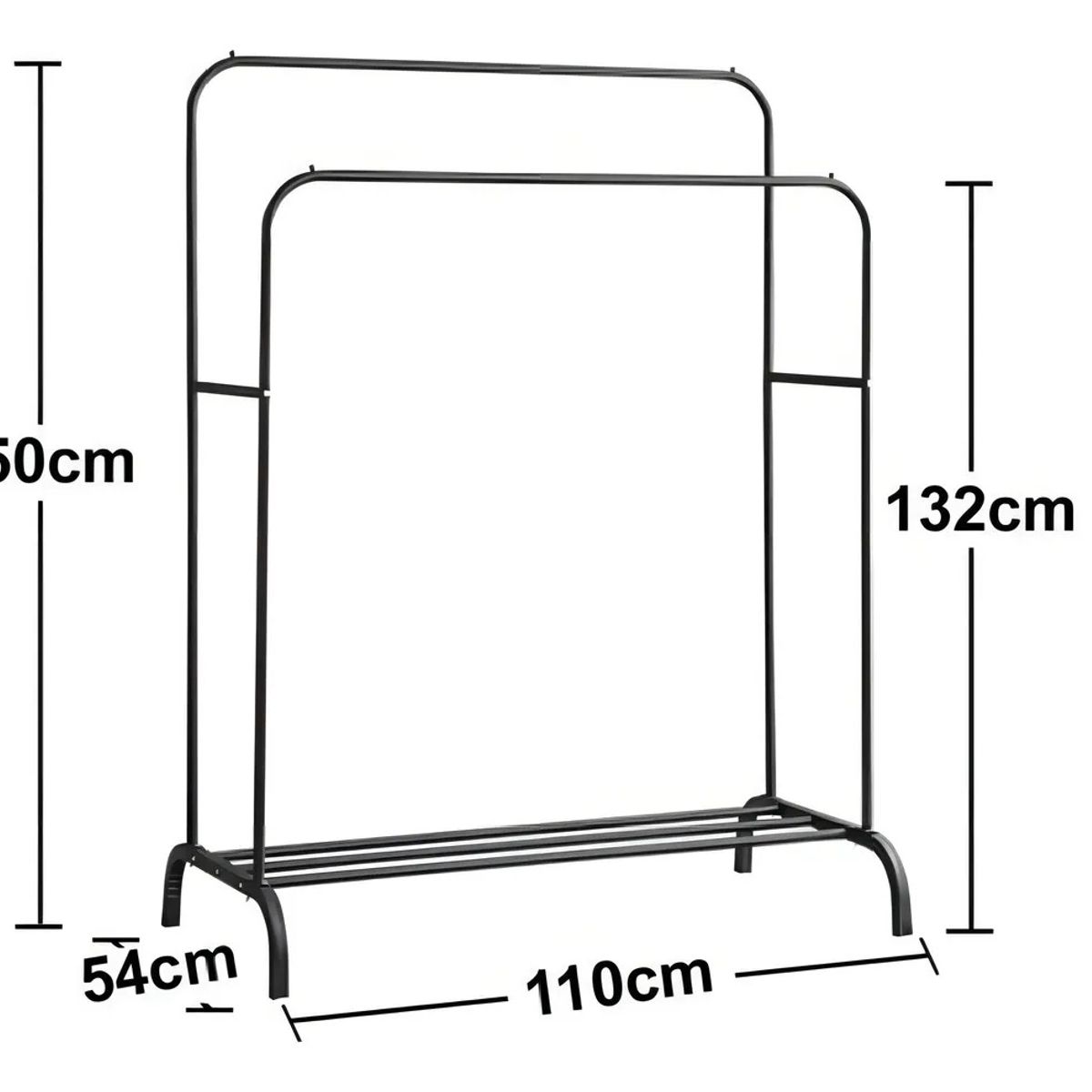 GENERICO - Perchero Organizador Colgador De Ropa Doble Barra Color Blanco