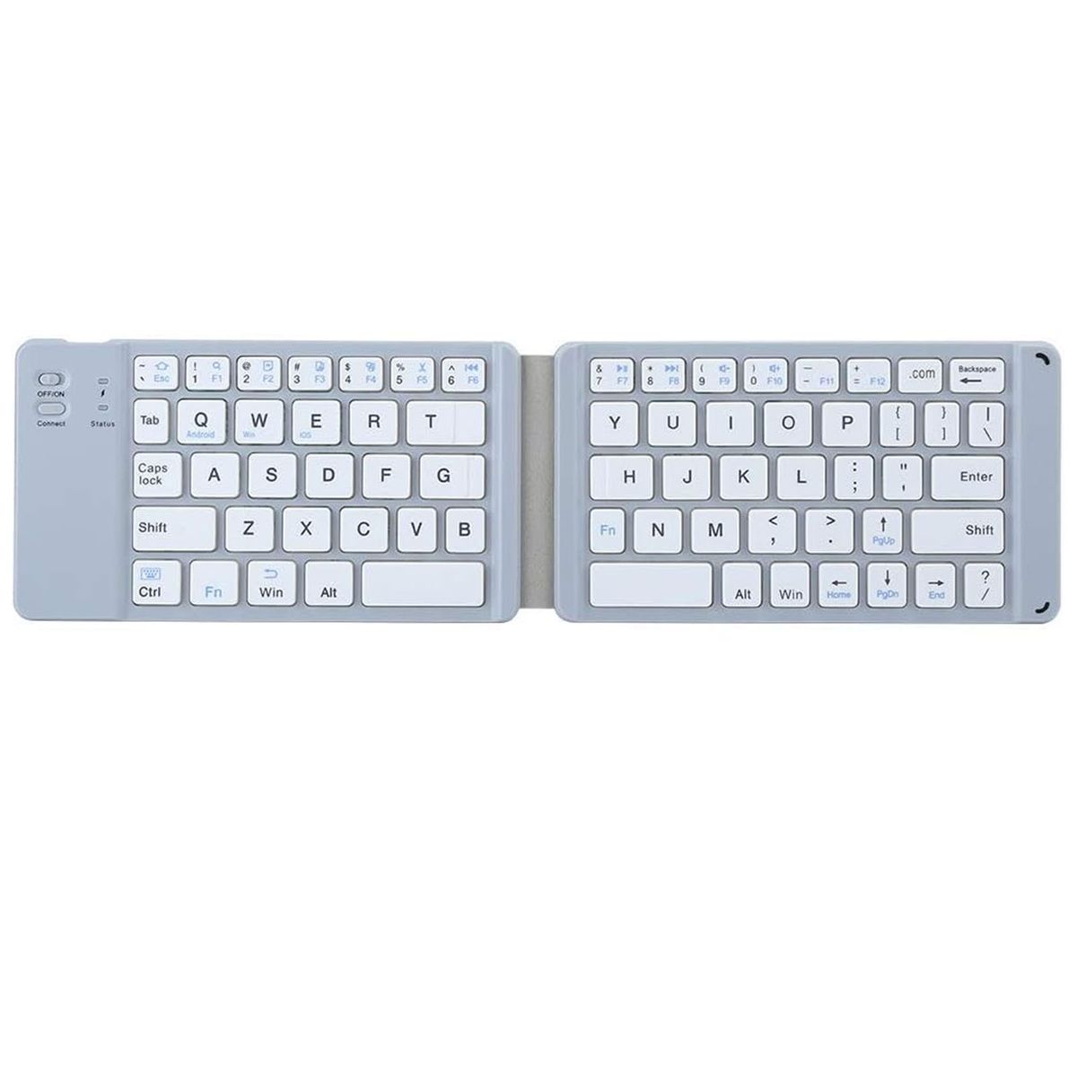 MOTOMO - Teclado Bluetoth Recargable Portatil Delgado Plegable Blanco