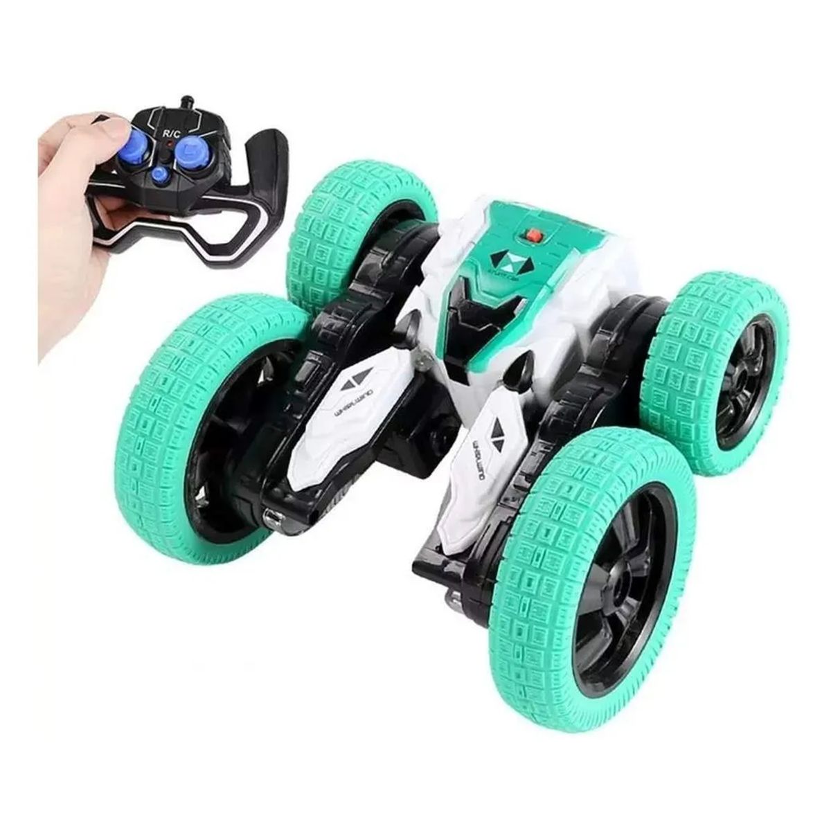 GENERICO - Auto rc crazy car acrobático 360 verdeblanco