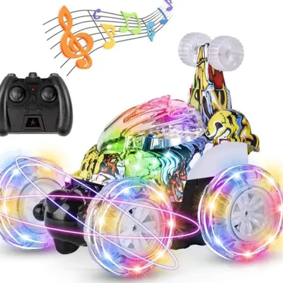 GENERICO - Auto loco rc 360° luces sonido usb