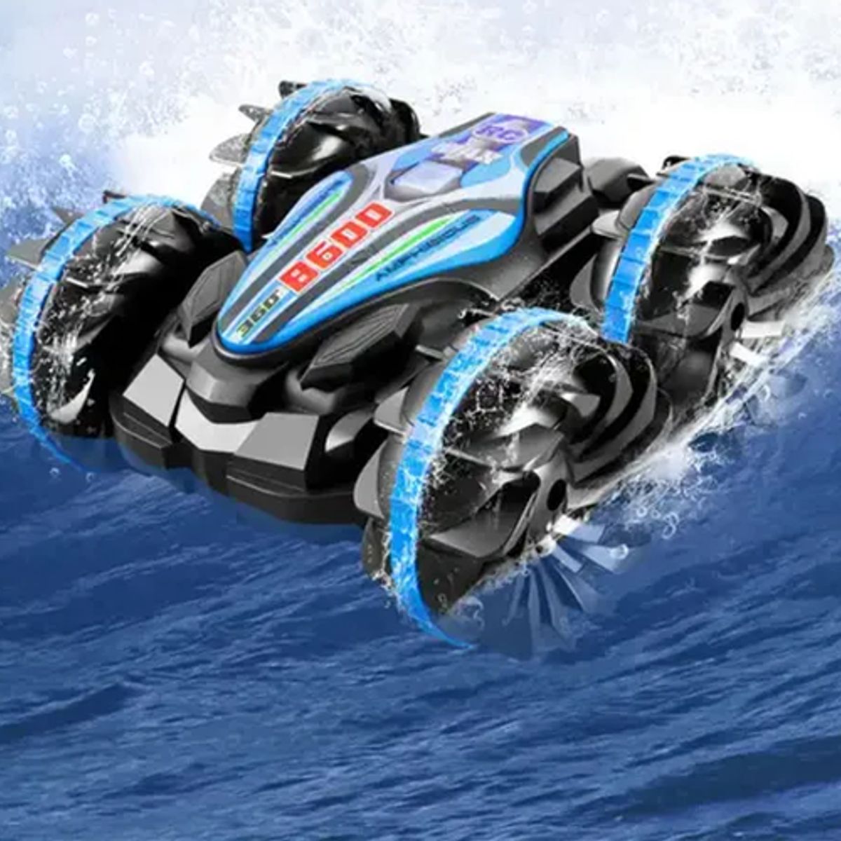 GENERICO - Auto rc anfibio todo terreno azul