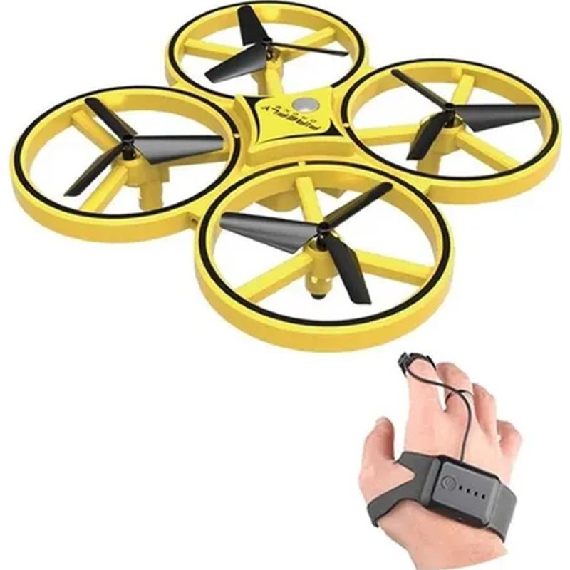 GENERICO - Drone luciérnaga rc mano amarillo