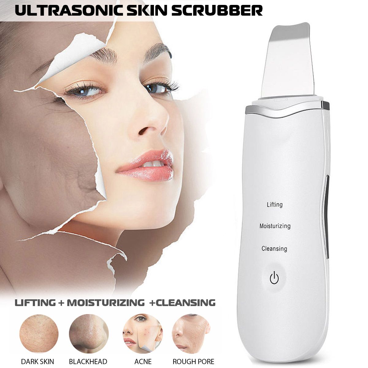 GENERICO - Limpiador Ultrasonido Facial Digital Peeling Lifting Silicon