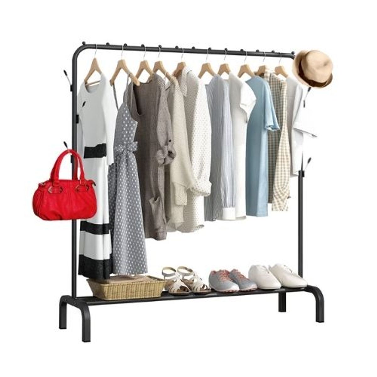 GENERICO - Perchero Organizador Colgador De Ropa Simple Color Negro