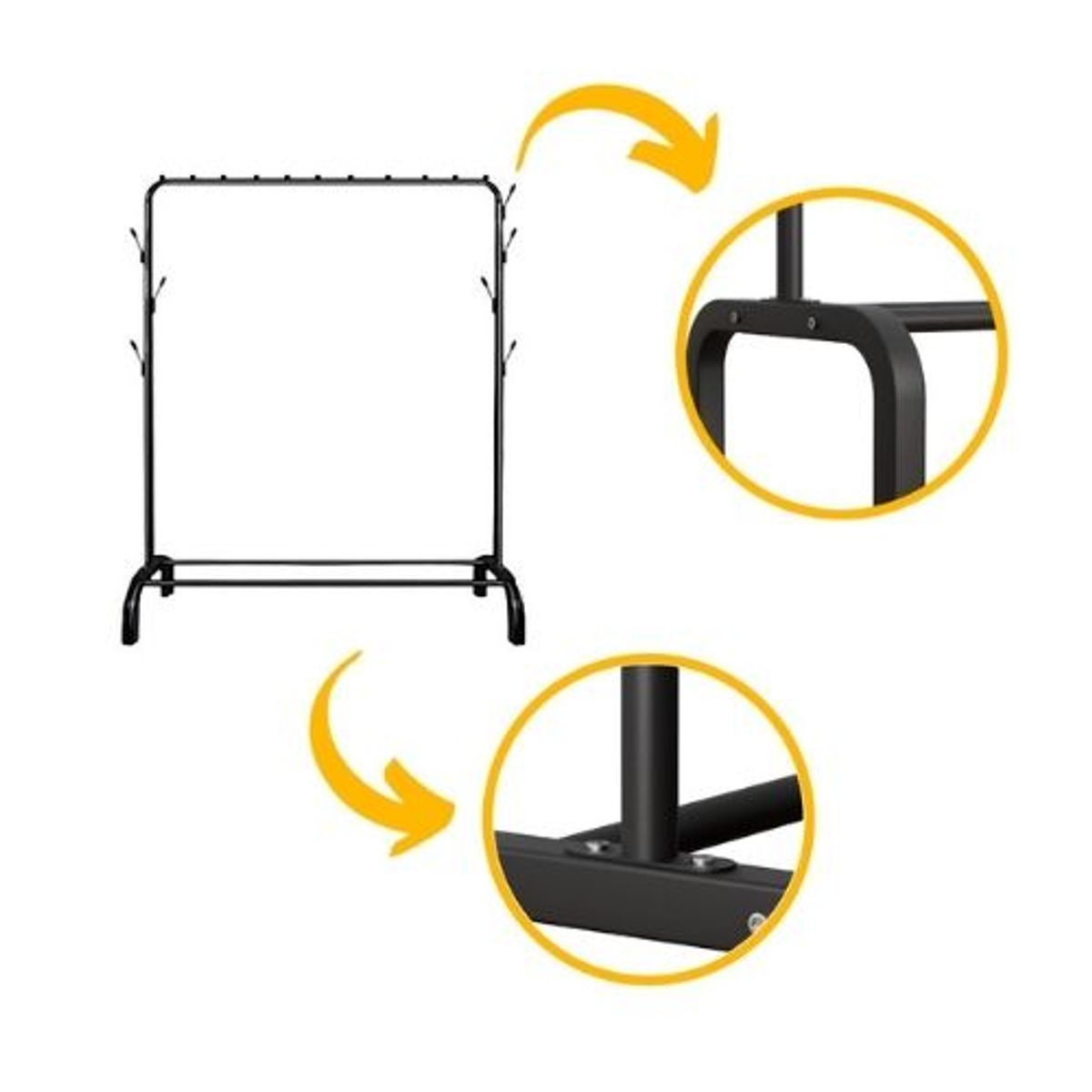 GENERICO - Perchero Organizador Colgador De Ropa Simple Color Negro