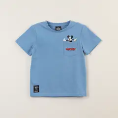 DISNEY - Polera Manga Corta Niño Azul Bolsillo Mickey