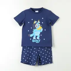 BLUEY - Pijama Manga Corta Niño Azul Estrellas