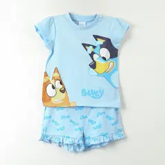BLUEY - Pijama Manga Corta Niña Celeste Bingo &