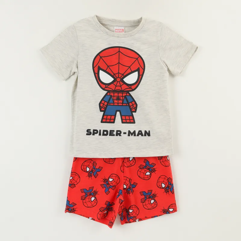 MARVEL - Pijama Manga Corta Niño Gris Parado Avengers Marvel