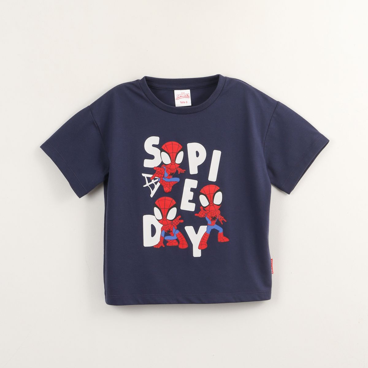 MARVEL - Polera Manga Corta Niño Azul Personajes Spidey Marvel
