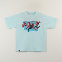 Polera Manga Corta Niño Celeste Saltando Spiderman
