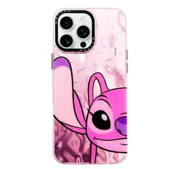 JOIGO - Carcasa Para IPhone 16 Pro Max Lilo y Stich Tornasol Rosa