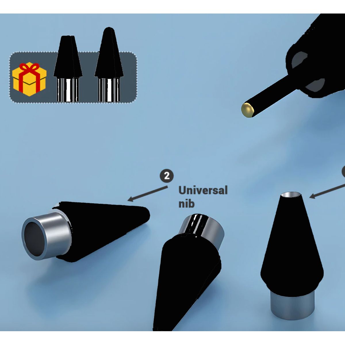BOCCINI - Lápiz Táctil Para Tablet / Celular Todos Los Modelos Negro