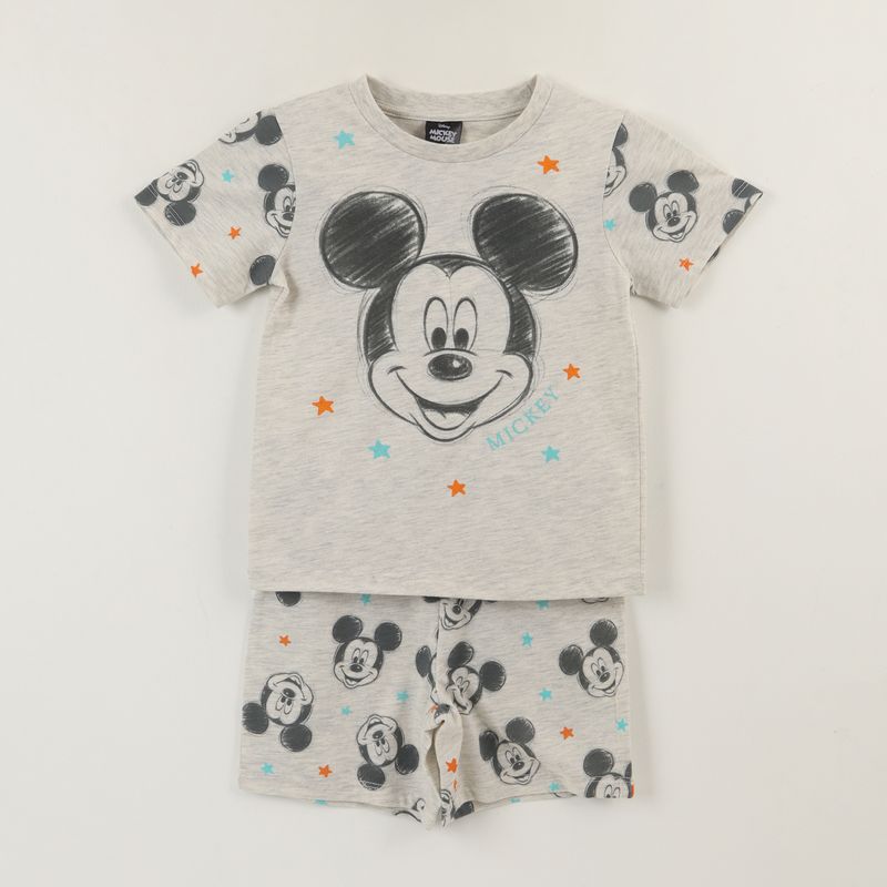 DISNEY - Pijama Manga Corta Niño Gris Estrellas Mickey Disney