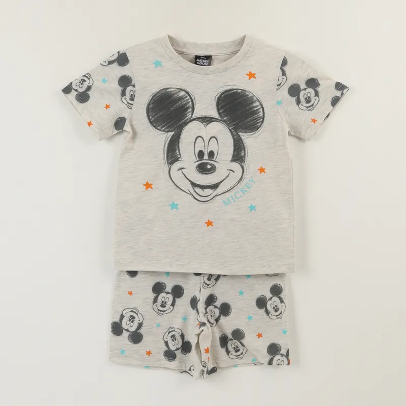 DISNEY - Pijama Manga Corta Niño Gris Estrellas Mickey Disney