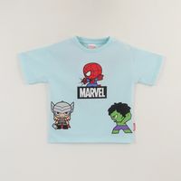 Polera Manga Corta Niño Turquesa Personajes Spidey