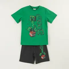 MINECRAFT - Pijama Manga Corta Niño Verde TNT