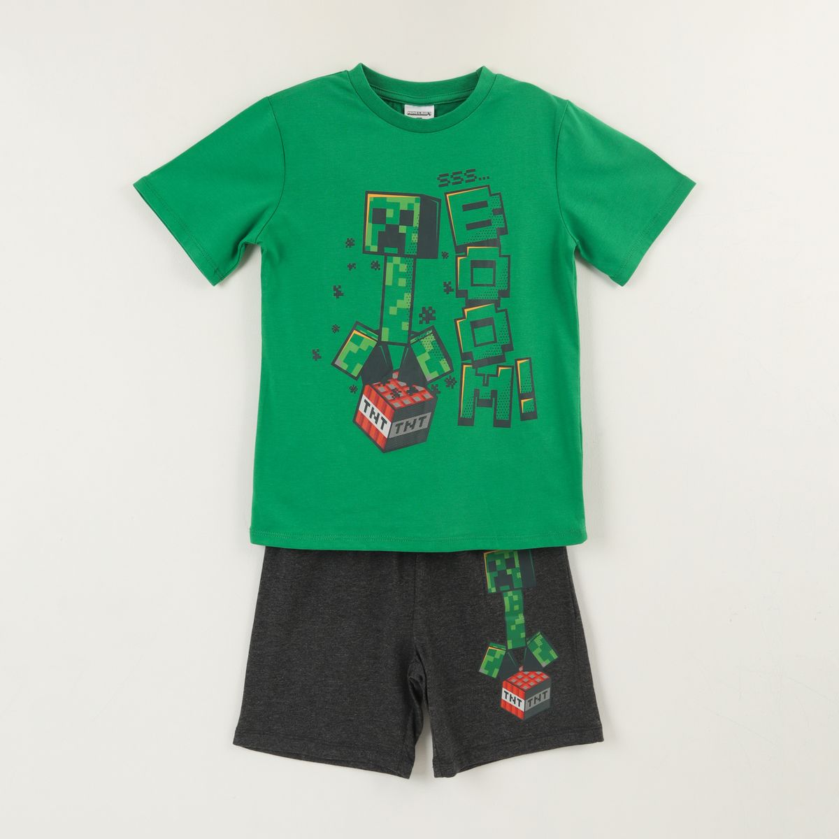 MINECRAFT - Pijama Manga Corta Niño Verde TNT Minecraft