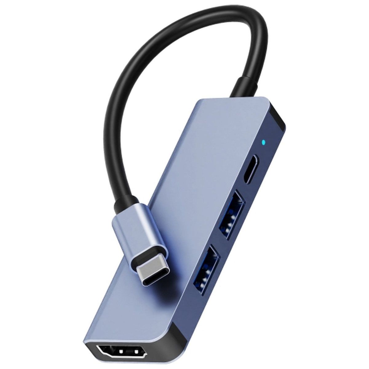 MOTOMO - Adaptador USB-C 4 En 1 HDMI Suport 4k+2 Usb3.0+Pd