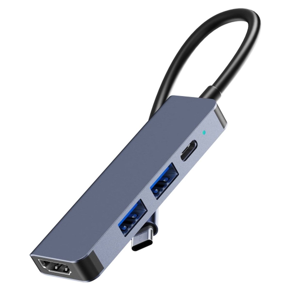 MOTOMO - Adaptador USB-C 4 En 1 HDMI Suport 4k+2 Usb3.0+Pd
