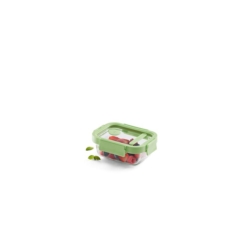 LEKUE - Recipiente hermético 100% de vidrio 370 ml rectangular