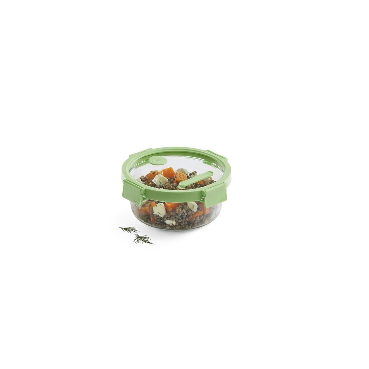 LEKUE - Recipiente hermético 100% de vidrio 950 ml Rojoondo