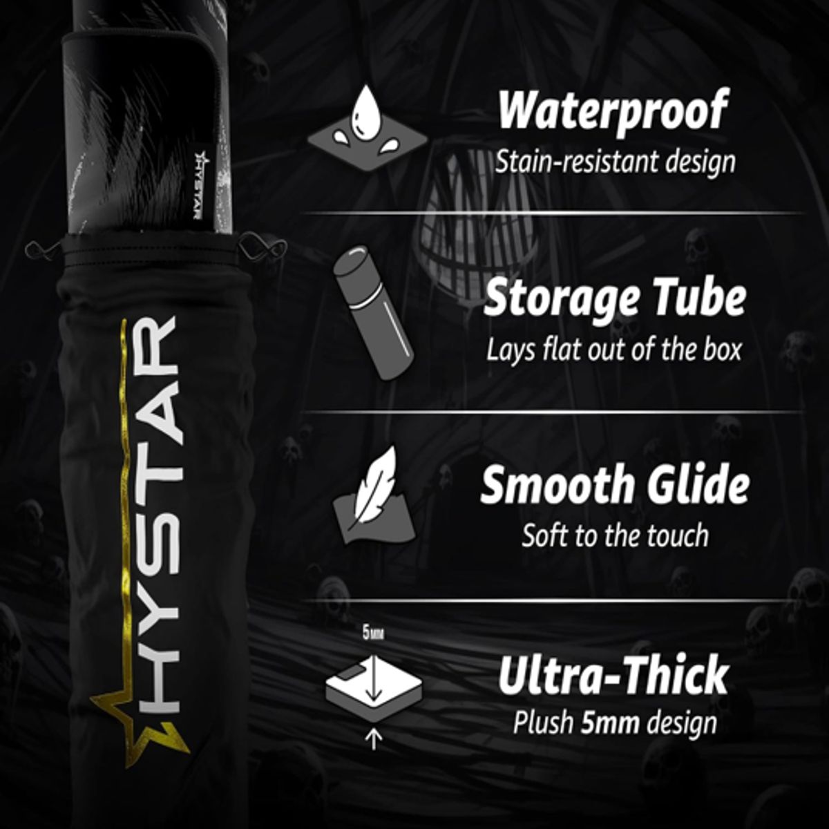 GENERICO - Alfombrilla de mouse extendida para juegos HYSTAR - XXXL 45 x 20 NUEVO