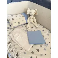 GENERICO - Juego de sabana mas cobertor cuna colecho bebe estrella azul