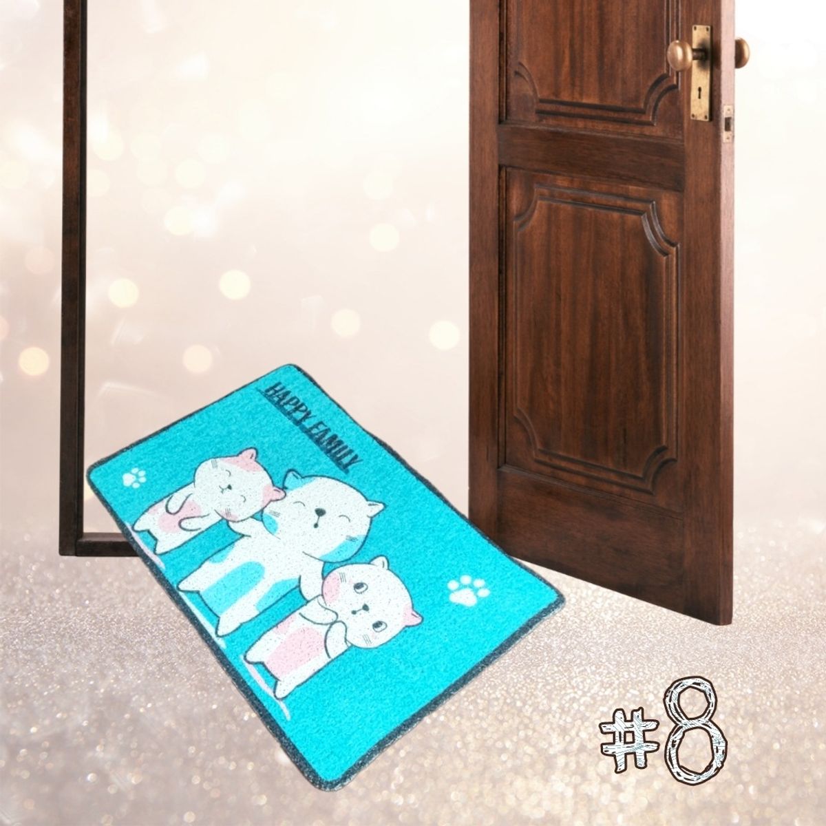 GENERICO - Limpiapiés Alfombra: Bienvenida Mascota Cocina Baño Decora MOD8 Happy