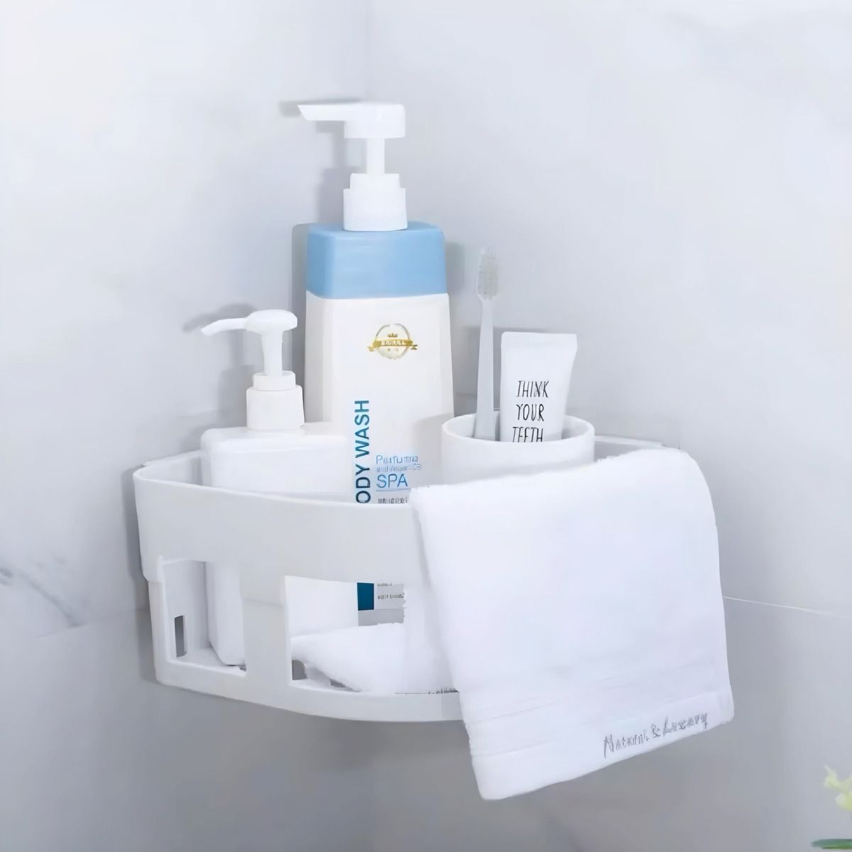 BATHLUX - Organizador D Ducha Esquinero Repisa Baño Ventosa Fuerte 30189