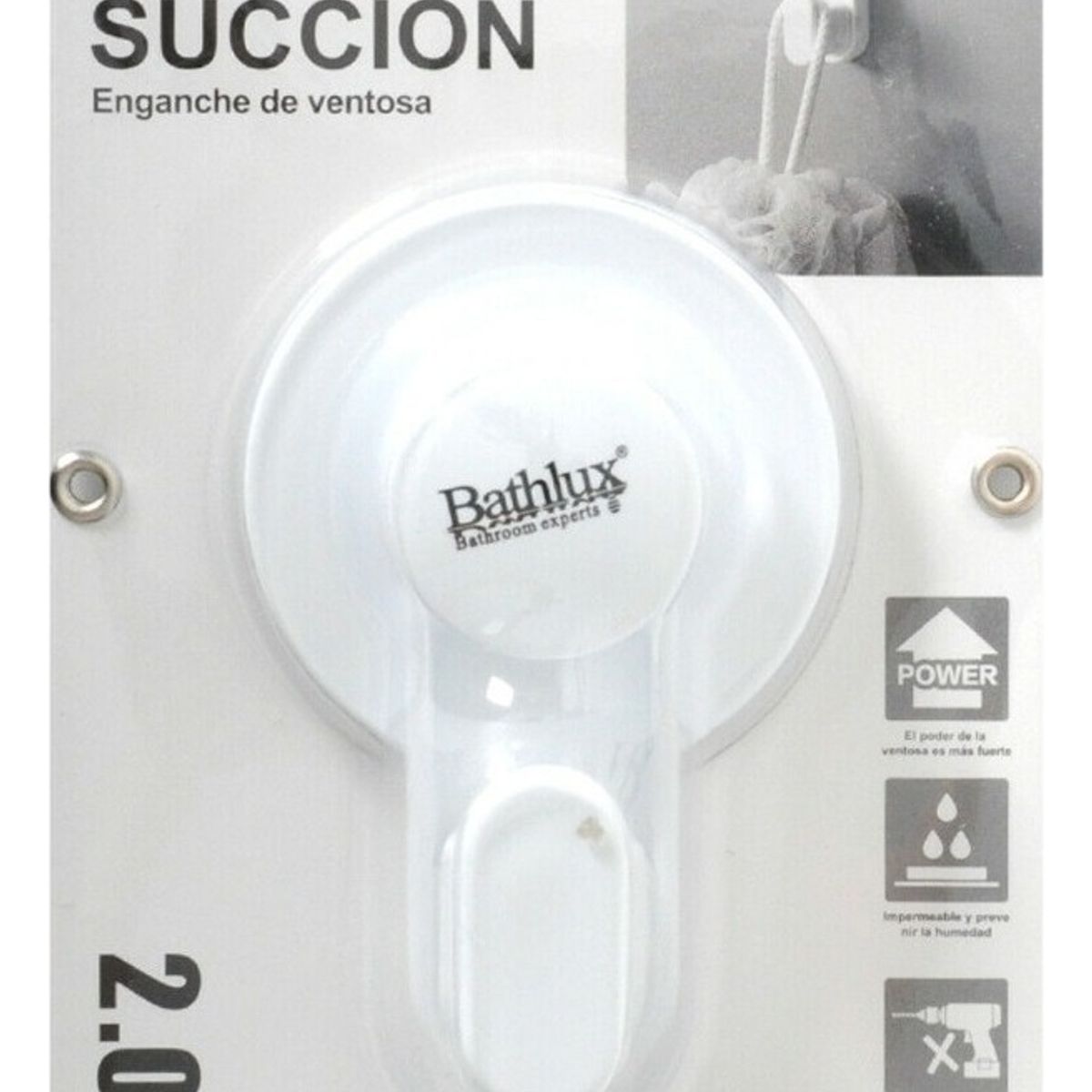 BATHLUX - Perchero Colgador Gancho Sujetador De Esponja D Baño Ventosa